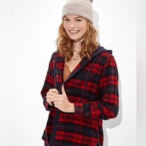 American Eagle Cozy Cabin Flannel Hoodie